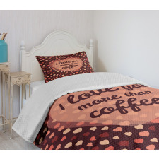 Coffee and Hearts Bedspread Set