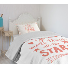 Stars Words Art Bedspread Set