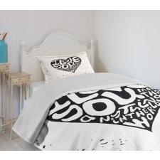 Grunge Art Heart Bedspread Set