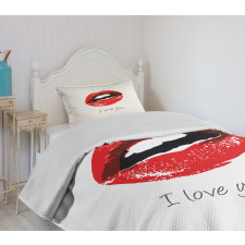 Seductic Female Lips Bedspread Set