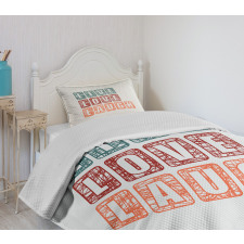 Happy Slogan Bedspread Set