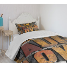 Values Words Bedspread Set