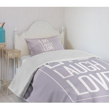 Greyscale Words Bedspread Set