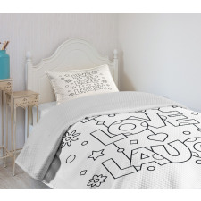 Doodle Words Bedspread Set