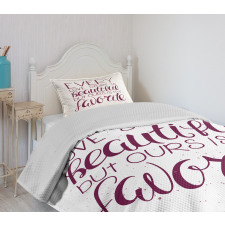 Romance Words Our Story Bedspread Set