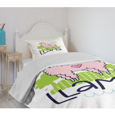 Pink Animal Cartoon Bedspread Set