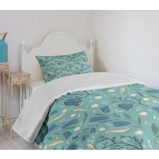 Aquarelle Floral Motif Bedspread Set