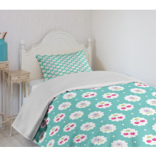 Cherry and Flowers Bedspread Set