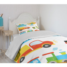 Transportation Kids Theme Bedspread Set