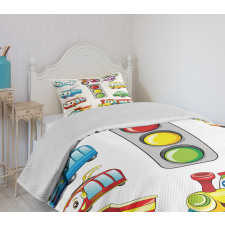 Cheerful Transportation Bedspread Set