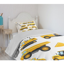 Construction Vehicles Bedspread Set