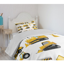 Yellow Construction Site Bedspread Set