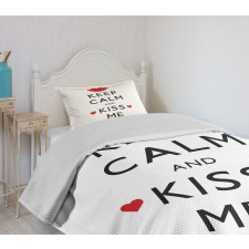 Kiss Me Red Hearts Bedspread Set