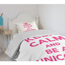 Be a Unicorn Text Bedspread Set