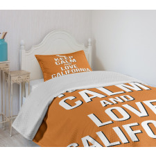 Love California Map Bedspread Set