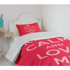 Love Me Romantic Text Bedspread Set