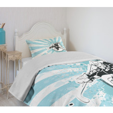 Retro Grunge Goaltender Bedspread Set