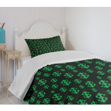 Pixel Art Dollar Pattern Bedspread Set