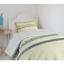 Dollar Bill Frame Pattern Bedspread Set