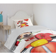 Romantic Chihuahua Bedspread Set