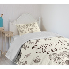 Flowers Heart Bedspread Set