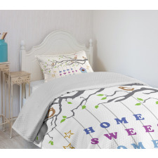 Bird Tree Stars Bedspread Set