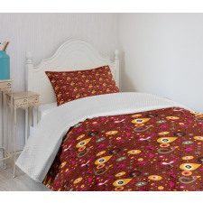Colorful Fifties Shapes Bedspread Set