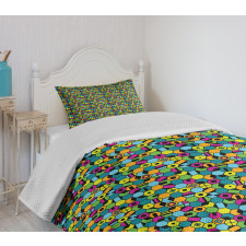 Hexagonal Geometric Bedspread Set