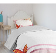 Abstract Floral Pink Bedspread Set