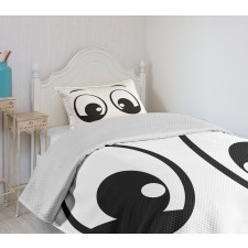 Surprised Cartoon Character Bedspread Set