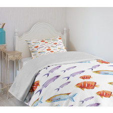 Goldfish and Mackerel Bedspread Set