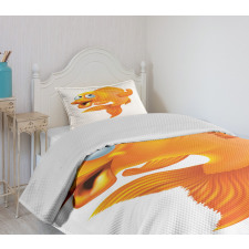 Happy Playful Goldfish Bedspread Set