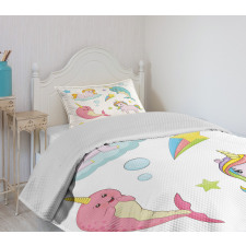 Colorful Rainbow Animal Bedspread Set