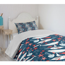 School of Fish Narwhal Bedspread Set