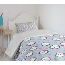 Cartoon Whales Bedspread Set