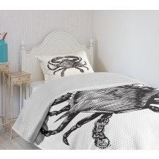 Crustacean Family Artwork Bedspread Set