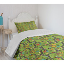 Cartoon Road Bedspread Set