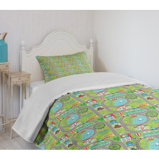 Cartoon City Bedspread Set