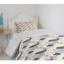 Aquatic Animal Silhouette Bedspread Set