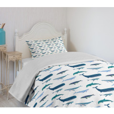 Swimming Marine Animals Bedspread Set