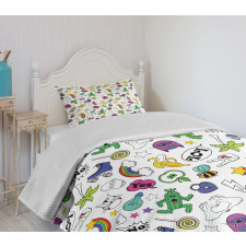 Colorful 80s Comic Set Bedspread Set