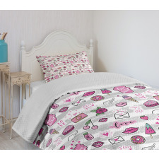 Memphis Style Doodle Bedspread Set