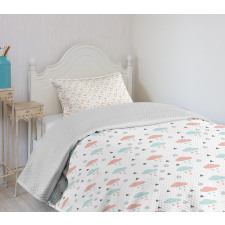 Clouds Raindrops Winter Bedspread Set