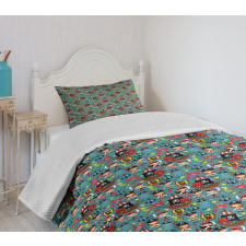 Retro Kids Adventure Bedspread Set