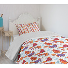 Animals in Winter Sweaters Bedspread Set