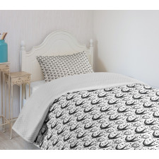 Flying Swallows Stars Bedspread Set