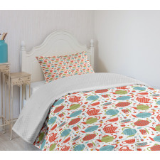 Pots Cups and Spoons Bedspread Set