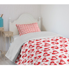 Flowers Valentines Day Bedspread Set