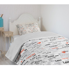 I Love You Hearts Bedspread Set