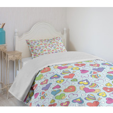 Colorful Hearts Bedspread Set